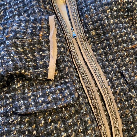 LOFT Tweed Zip Up Blazer Jacket w Chain Size S NWT - Picture 11 of 11